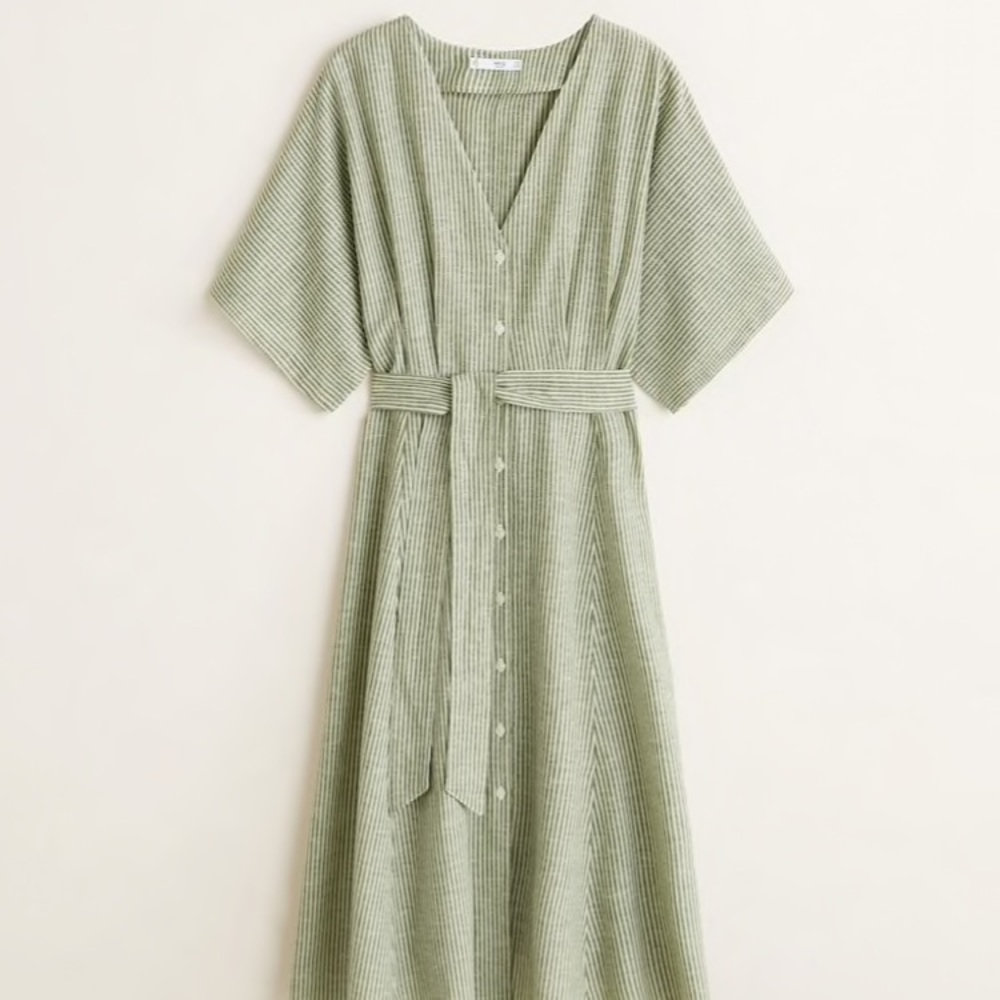 Mango Linen Dress NWOT